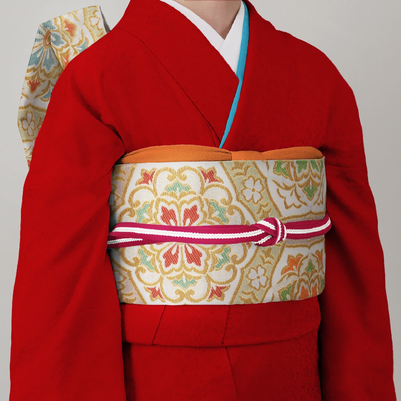 振袖用 袋帯 豊彩六稜文 (白) | 川島織物 和装公式オンラインショップ