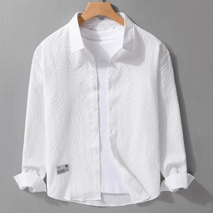 【M-3XL】Light Textured Long Sleeve Shirt / ライト テクスチャー 長袖 シャツ
