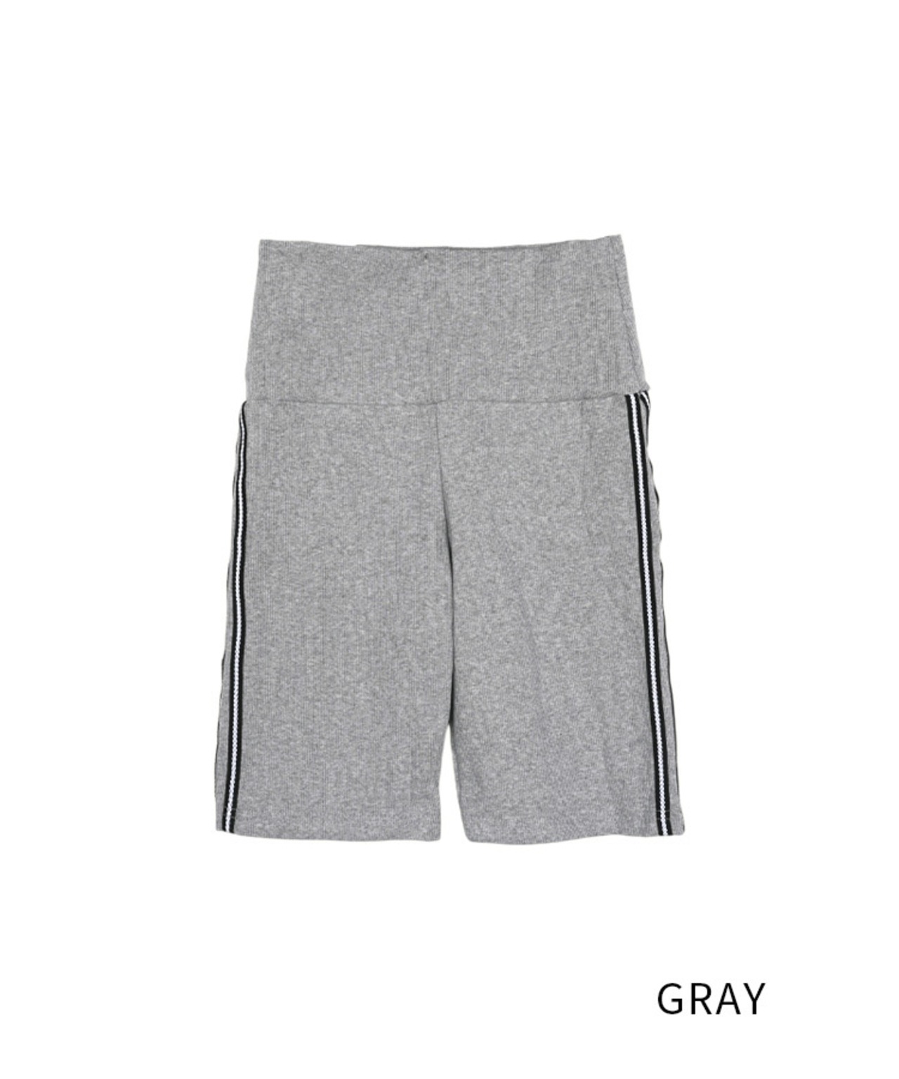 2ラインリブニットサイクルパンツ (GRAY)　CQ-48131