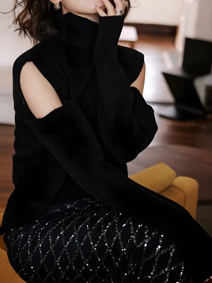 Turtleneck all-wool sweater【H00063】