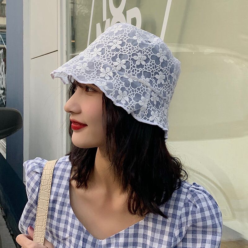 レーススタイルサマーFlowerデザイン 帽子 夏物 フラワーデザイン ブラック・アイド・ピーズ40530309852