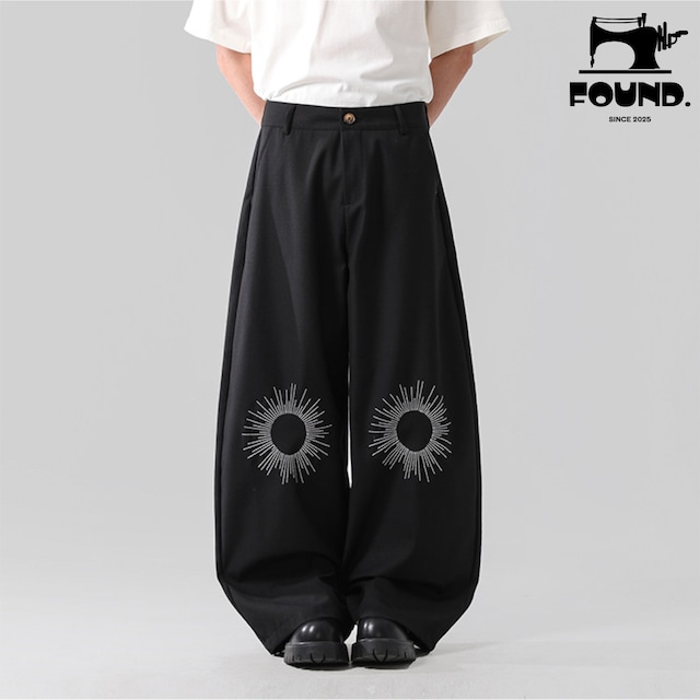 Unisex Wide-Leg Embroidered Deconstructed Trousers – Streetwear Loose Fit Casual Pants(FD150)