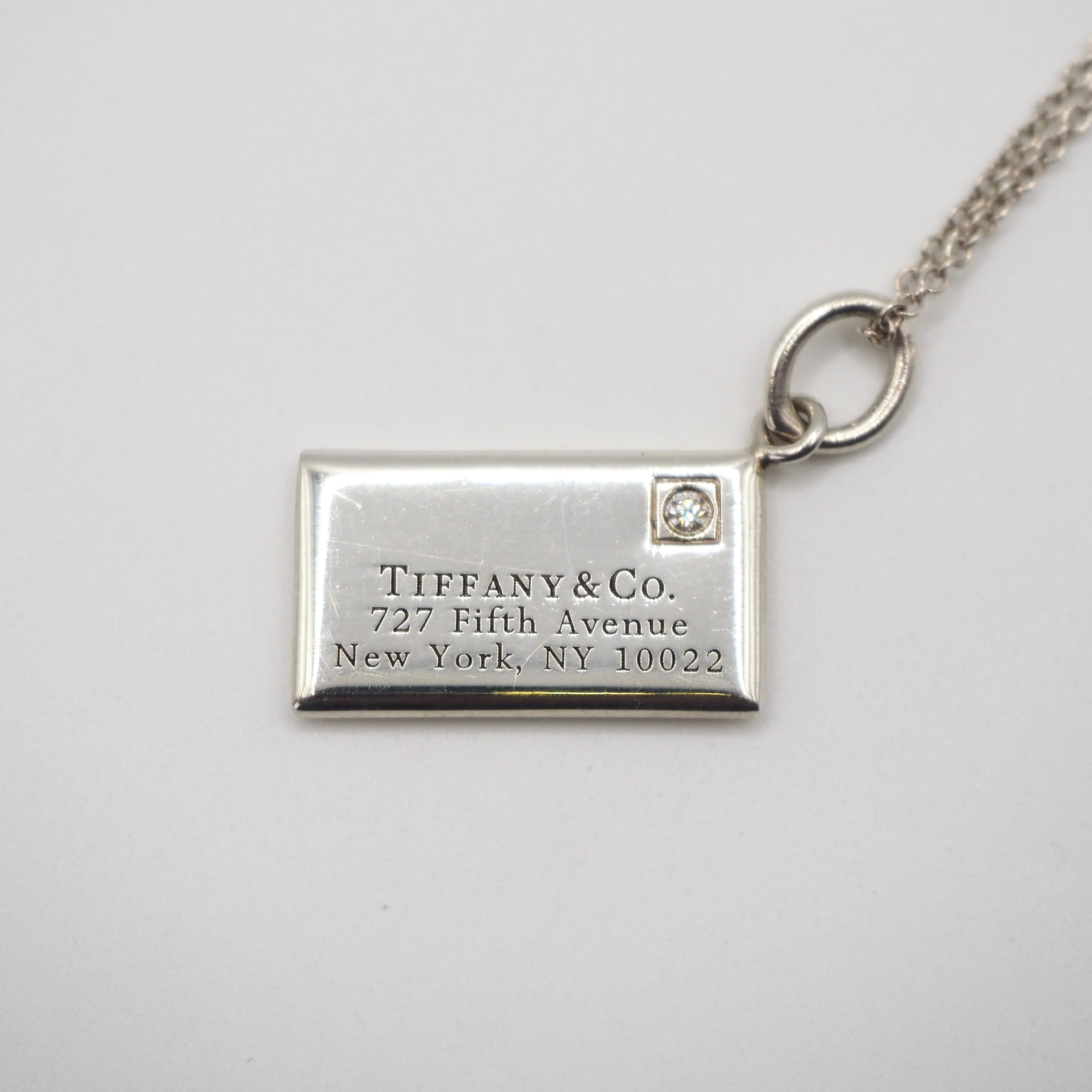 Tiffany&Co. エンベロープ レター 1Pダイヤ ネックレス シルバー925