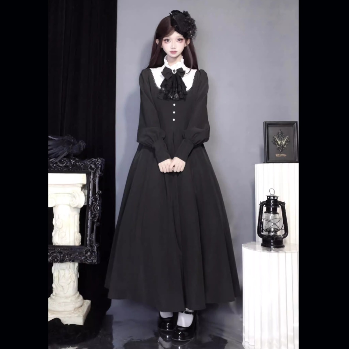 モワティエ 修道女 ミニワンピース moitie 黒 シスター ゴスロリ 016067c5f8f9447fb78900f28f35cc