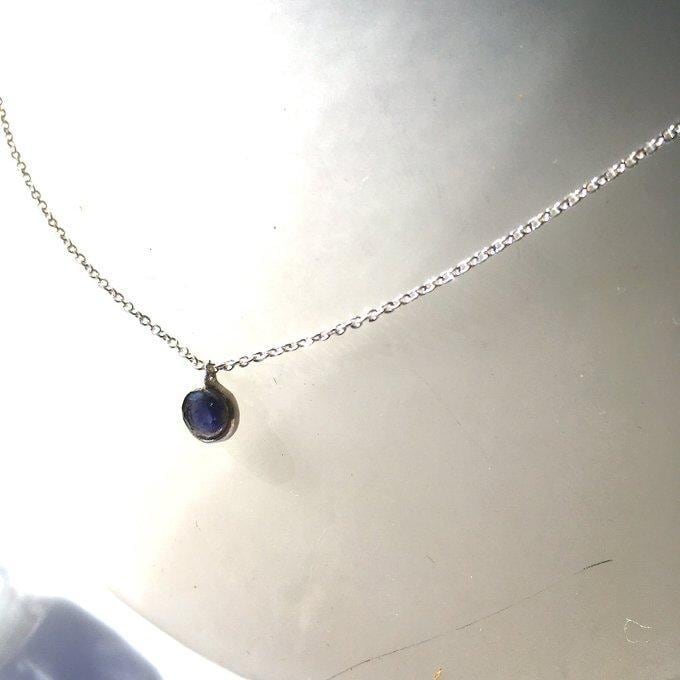 【一点物】SV925✦3月の誕生石✦⋆.·海の羅針盤アイオライトpetiteネックレス⋆.·✦