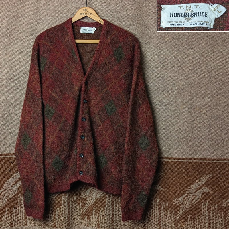 60s T.N.T. ROBERT BRUCE Mohair Cardigan （L）