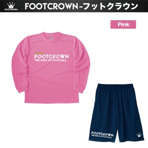 フットクラウン シンプルデザイン長袖プラクティスシャツ&パンツ 上下セット "ゴシックロゴタイプ"