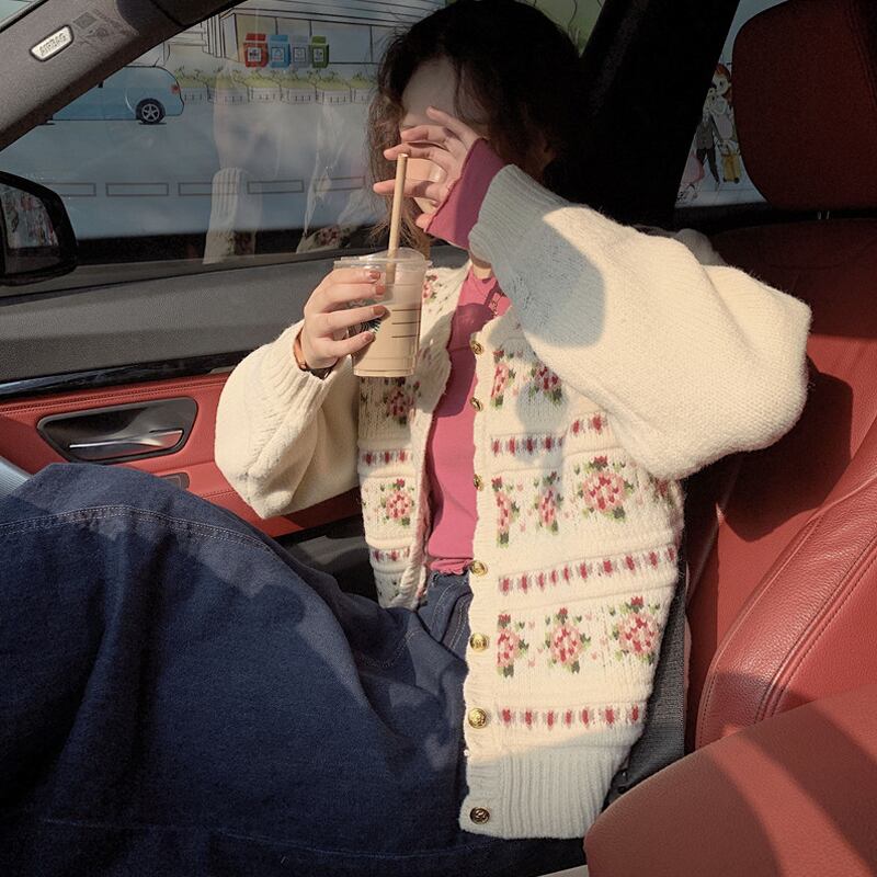 スプリングオータムニットセーター カーディガンコート ジャケット 春物 秋物 試着室46144986747