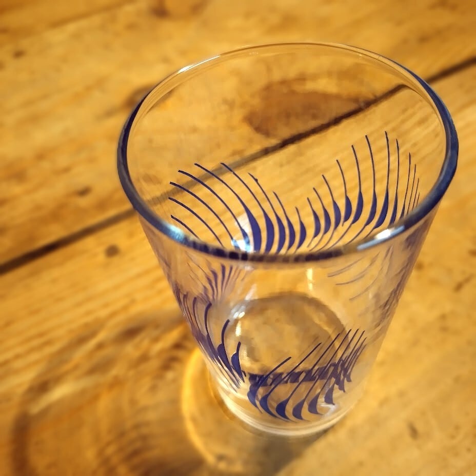 プリントグラス｜青｜透明コップ｜シンプル | 伏見屋ガラス店