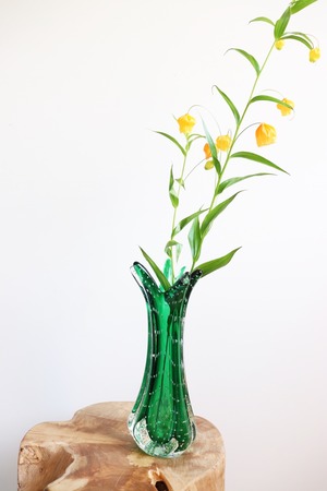 Green art vase