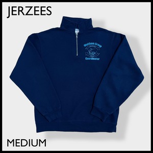 【JERZEES】ボランティア ハーフジップ スウェット プルオーバー SUPER SWEATS ワンポイントロゴ M US古着