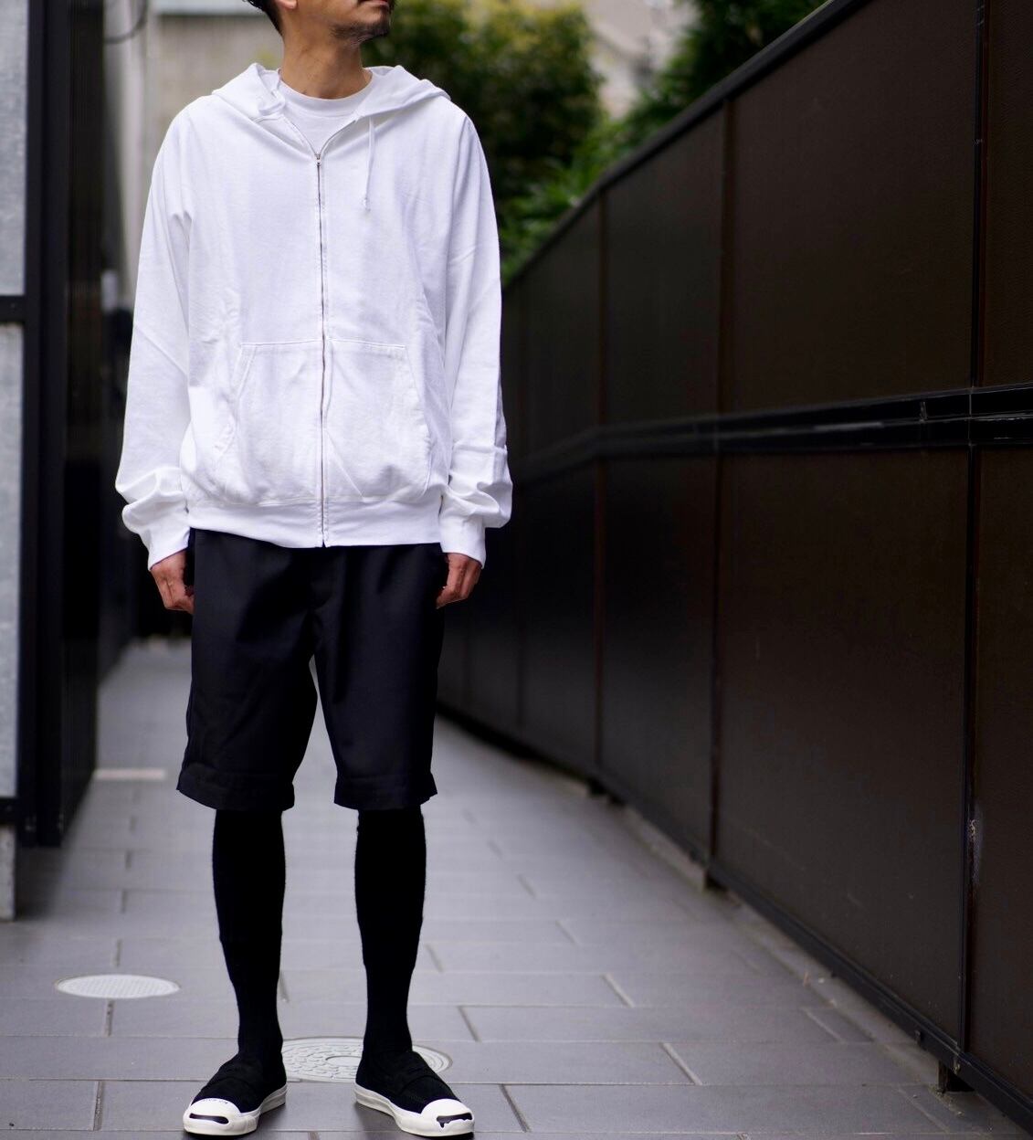 COMOLI(コモリ) / 製品染裏毛ジップパーカー-WHITE-(Z01-05027) | Signs