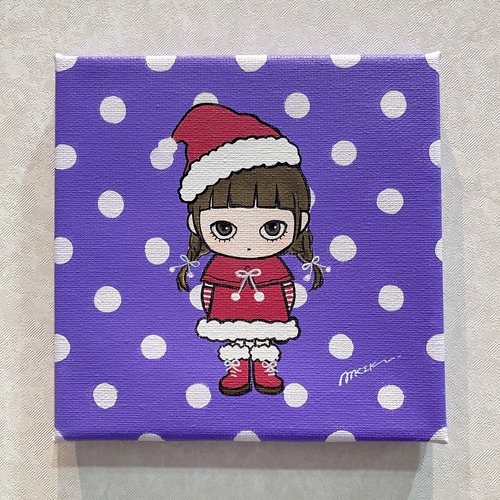 ミカヅキ  ミニキャンバス原画作品・みずたま(サンタ)【期間限定】