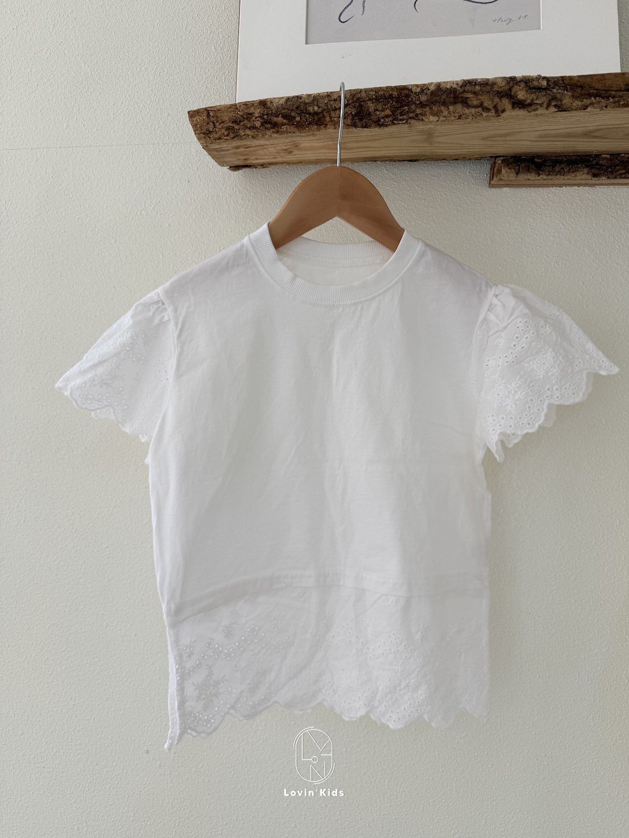 [Lovin' Kids] Angel Lace Tee Mom / [러빈] 엔젤레이스티엄마