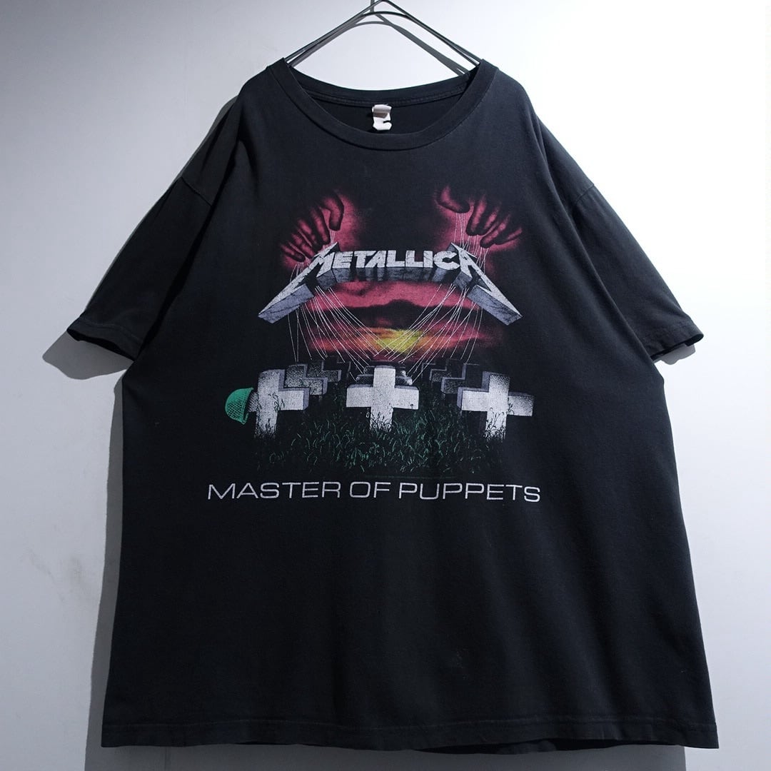 00s "METALLICA" Black Print Design Band T-Shirt