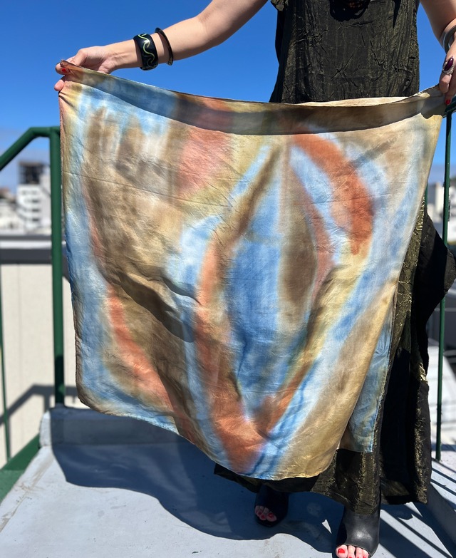 Vintage indian silk art scarf