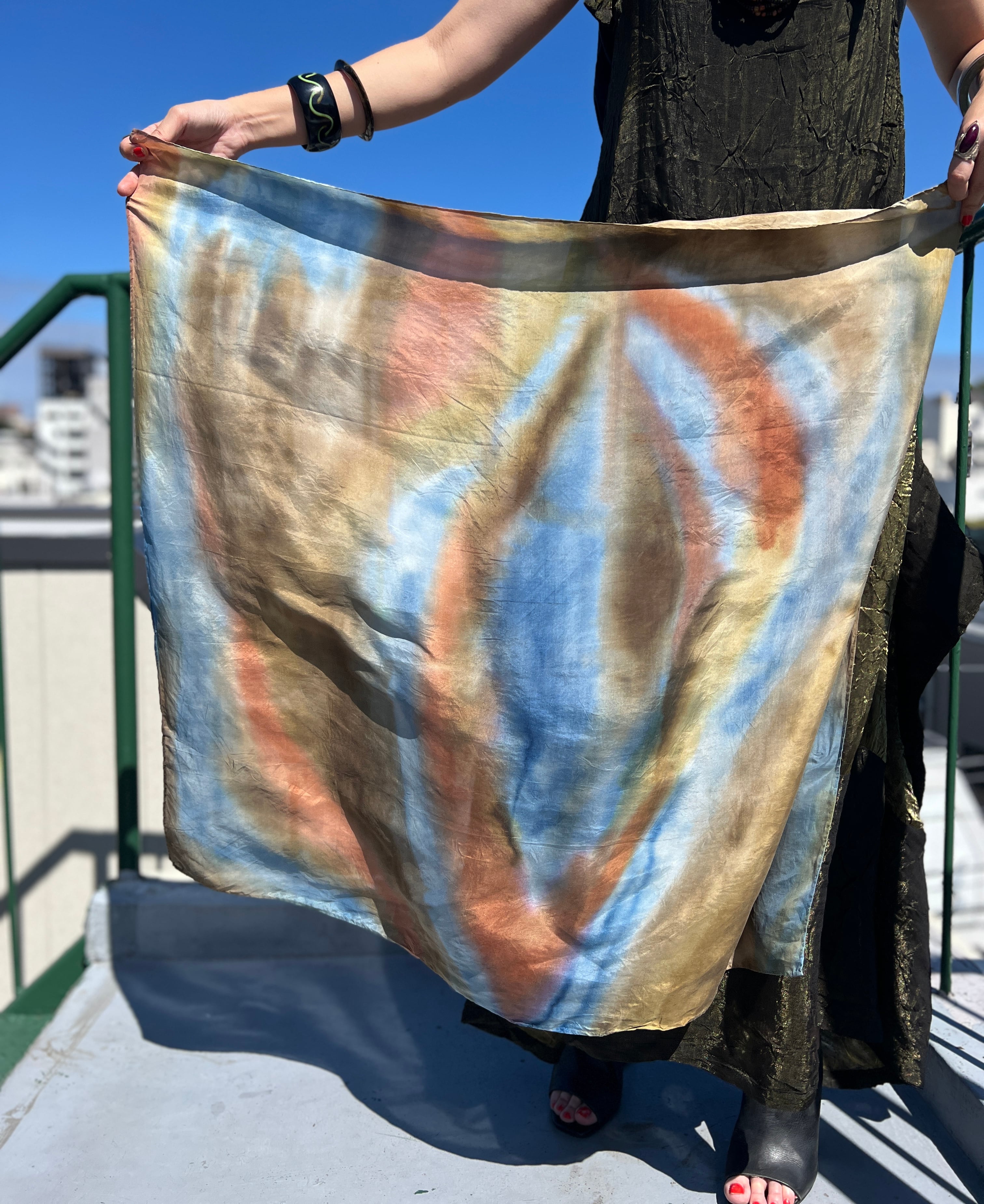 Vintage indian silk art scarf