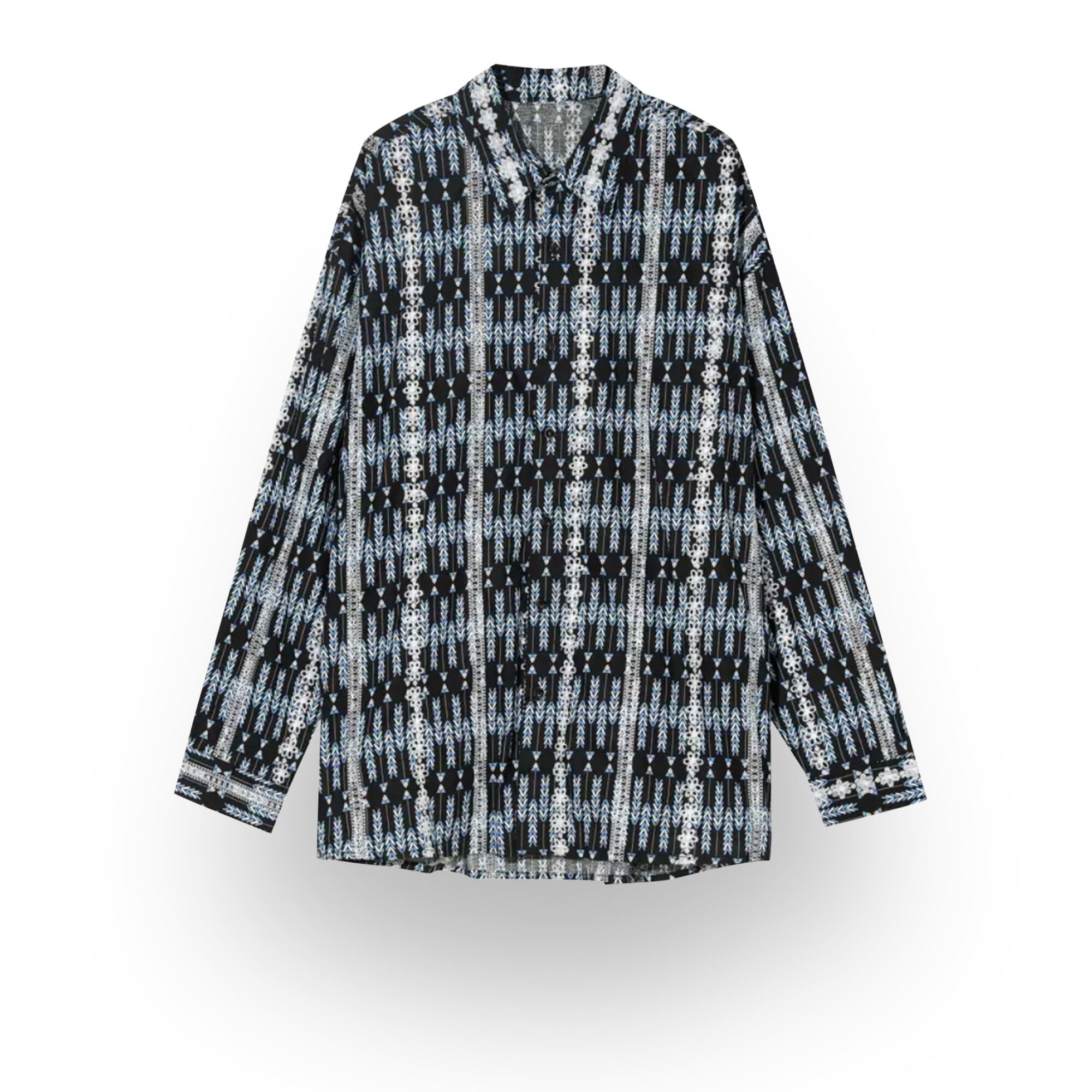 ネイティブ&ストライプデザインシャツ