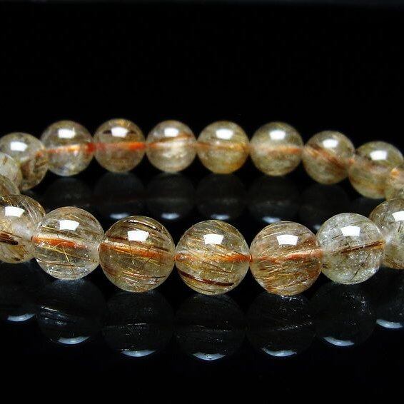 キャッツアイルチルクォーツ ブレスレット 11mm ルチルクォーツ ブレス 一点物 メール便可 [M便 1/10] 111-45856