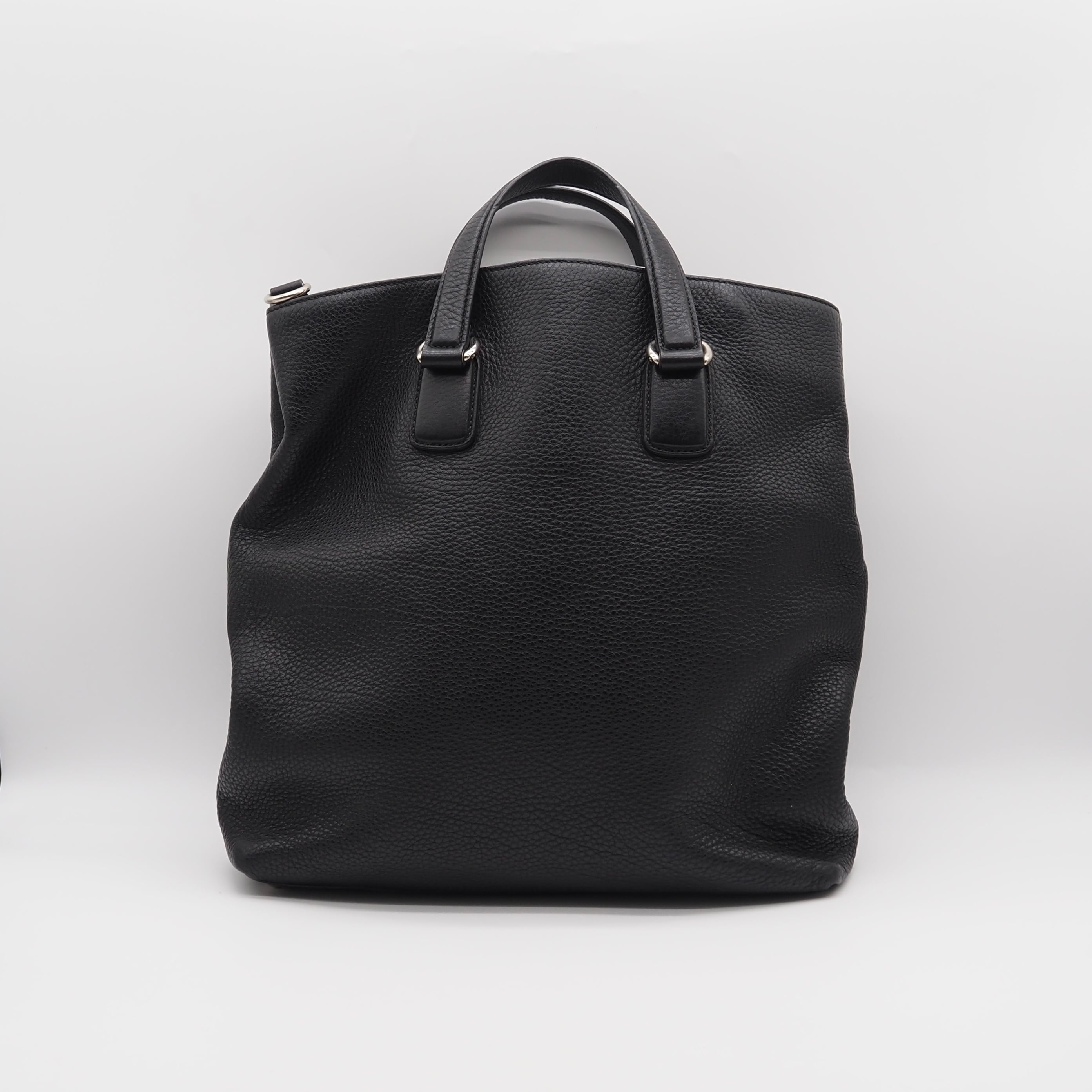 GUCCI インターロッキングG トートバッグ レザー ブラック グッチ