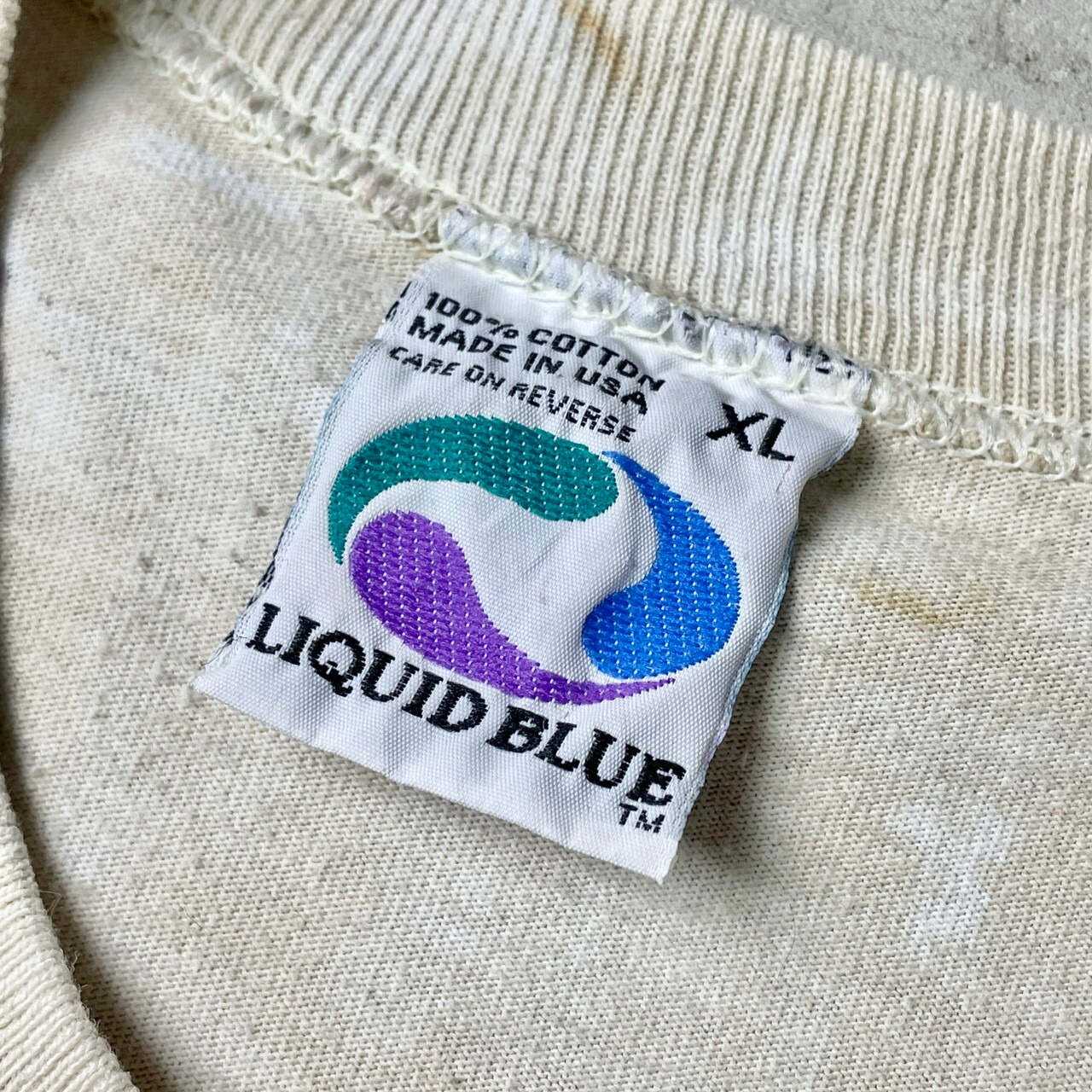 90年代 USA製 LIQUID BLUE ライオン タイダイ アート ビッグプリント T 
