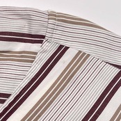 90s Burberrys' バーバリー REGDタグ ストライプ 半袖シャツ L/ホワイト×ボルドー系 メンズ ビンテージ