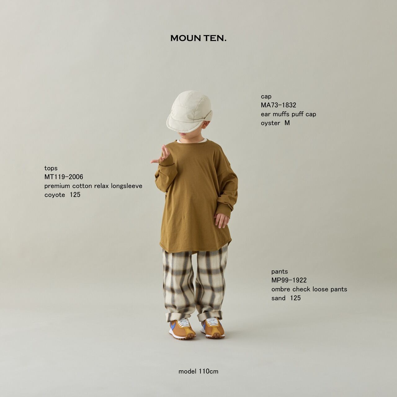トップス MOUN TEN. 110 MOUN TEN. premium cotton relax longsleeve 110/125/140 [MT119-2006a