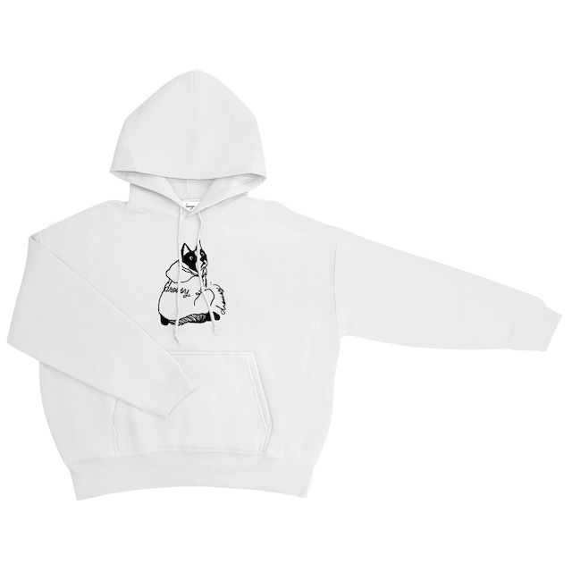 drowsy.. FRONT DOG LOGO HOODIE（WH×BK） / 22AW / WH