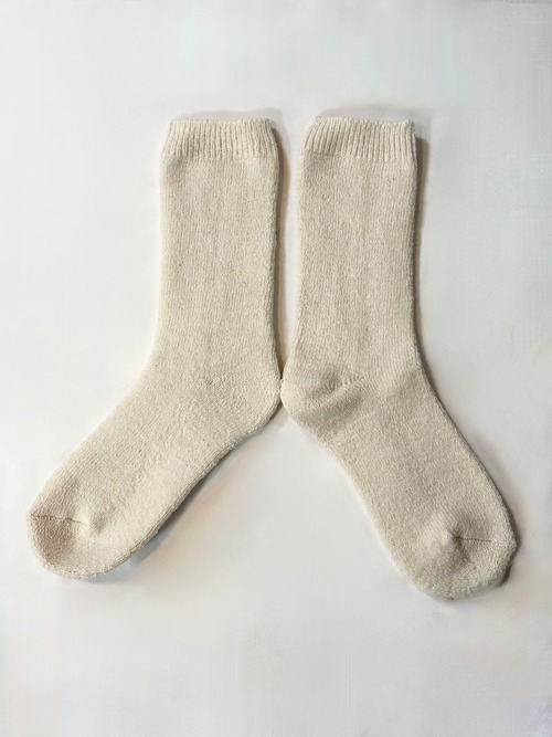 yahae・Silk Organic Cotton Pile Socks・White　4-4036-22