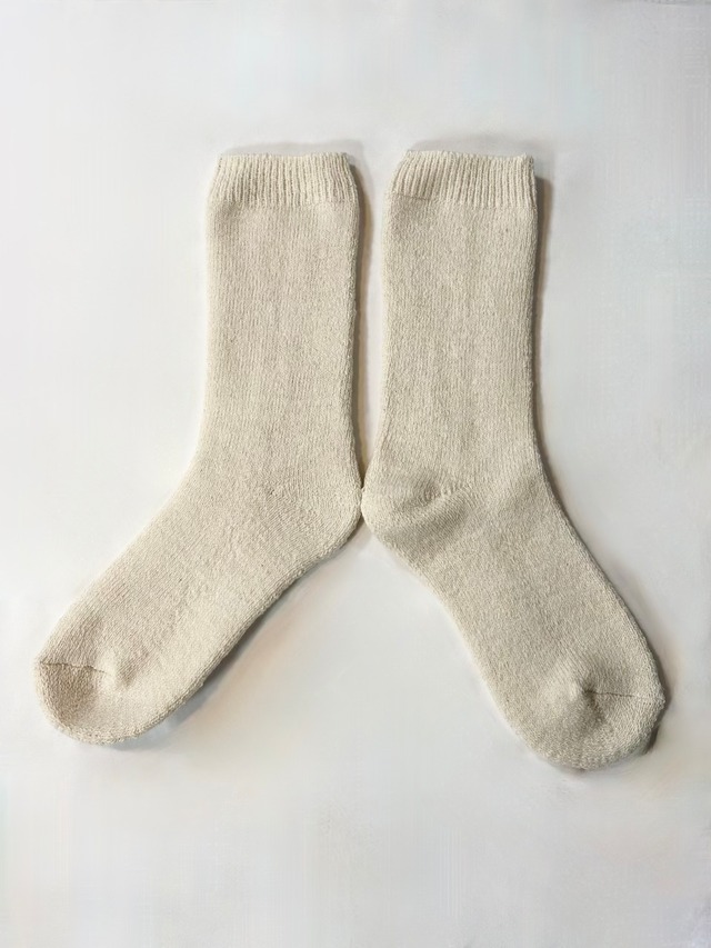 yahae・Silk Organic Cotton Pile Socks・White　4-4036-22