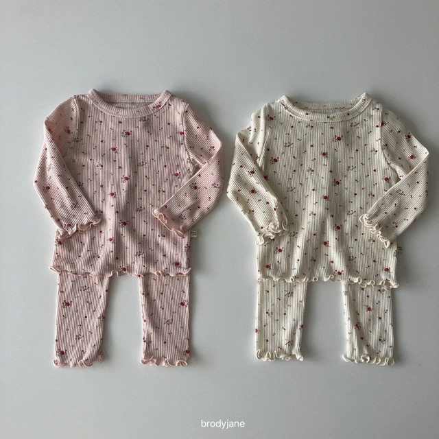 【取寄】brodyjane|flower eyelet frill set|フラワーアイレットフリル上下セット|S-M|1-3y|26 autumn