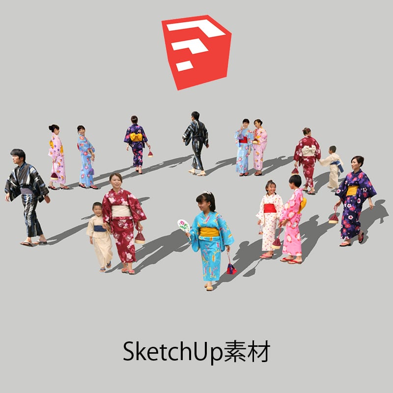 人物SketchUp 4p_set027 - 画像1