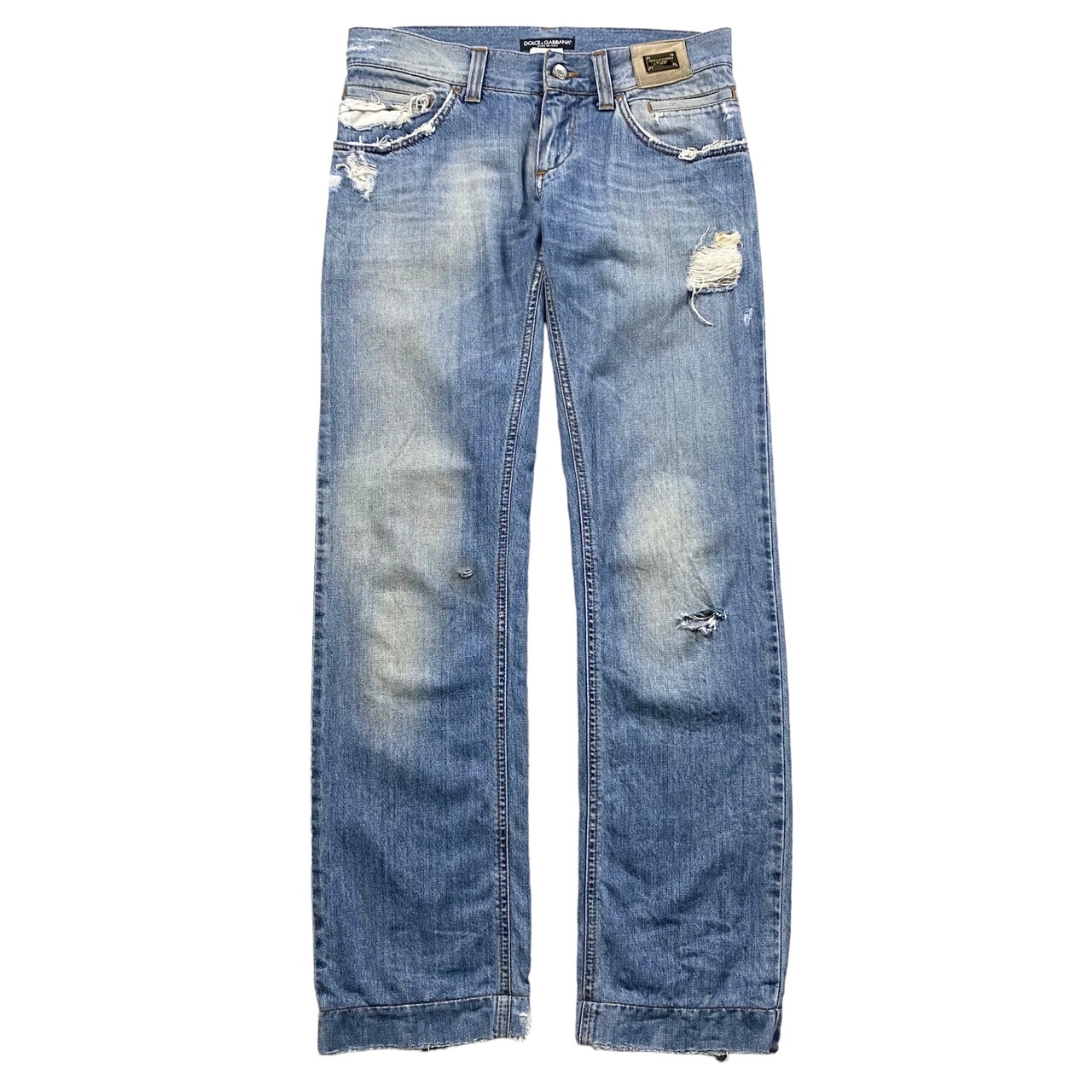 DOLCE&GABBANA damaged denim pants