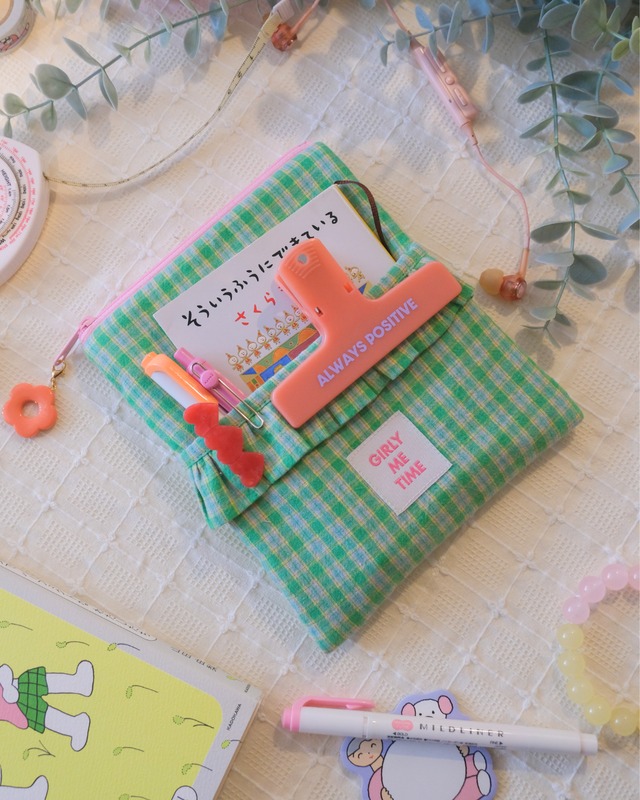 Multi Journal Pouch mini | マルチ ジャーナルポーチ mini【 green daisy 】
