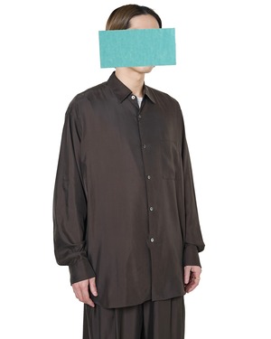 ssstein "CUPRO TWILL OVERSIZED LS SHIRT〔DARK BROWN〕"