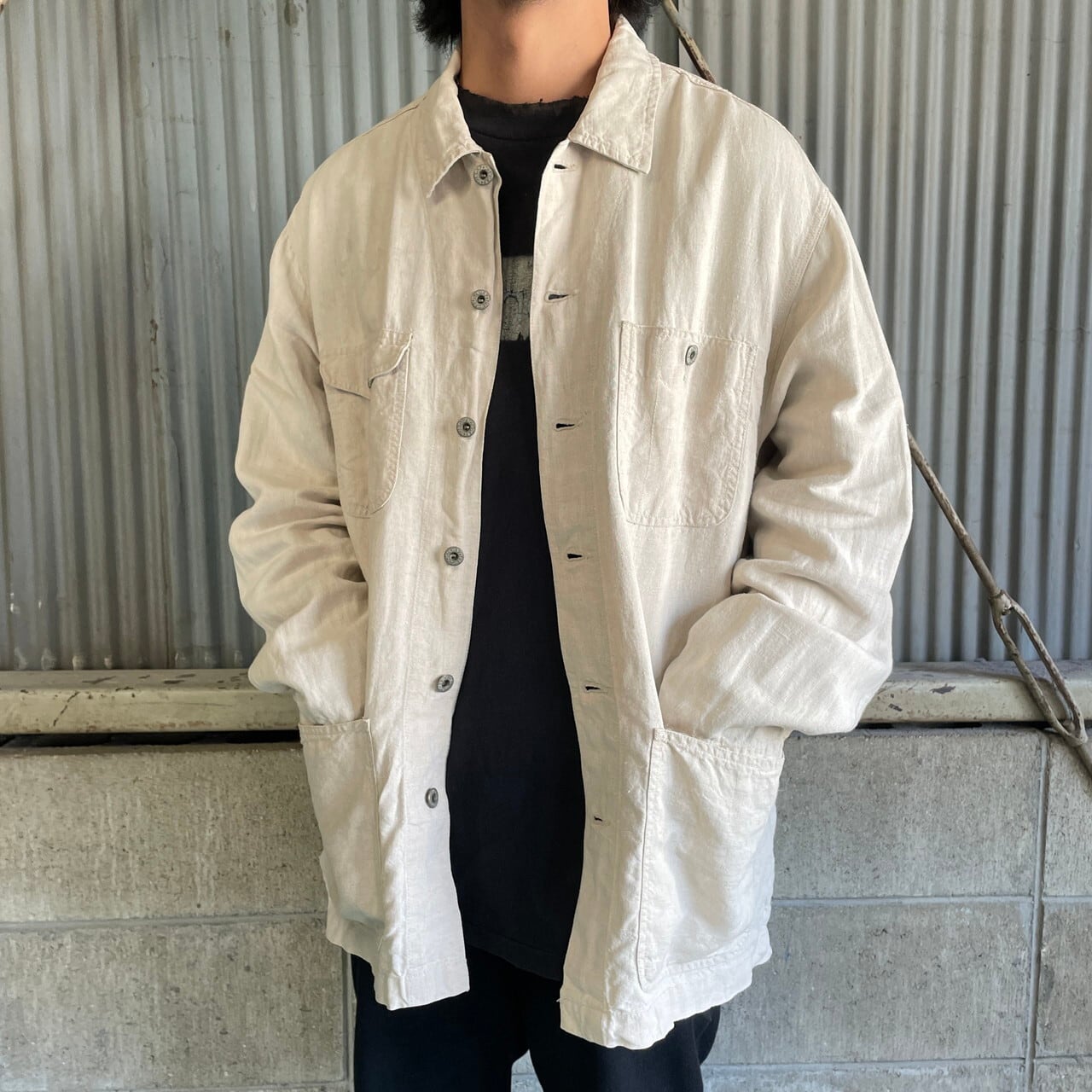 00年代 OLD GAP オールドギャップ ガチャポケ リネン カバーオール 