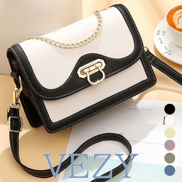 ショルダーバッグ ミニ配色バッグ大人上品 ミニバッグ 斜め掛け 小さめ肩掛けカバン バイカラー 2wayかばん PUレザー 可愛い鞄 お洒落手提げ6色 BAG 鞄 バッグ  bgベジー VEZY ItemNo.【19235786 】