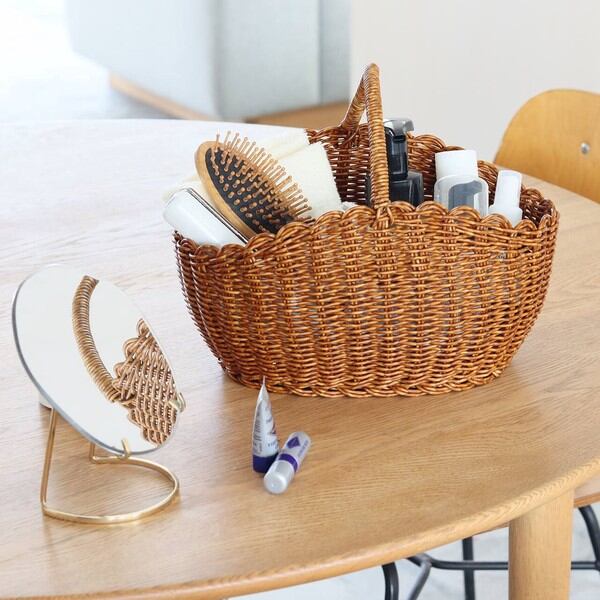 すぐ飾れるジャンクガーデンリメ缶リメ鉢セット古道具屋さんのカゴ入り③