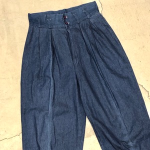 ⊕1970s 2TUCK DENIM SLACKS  W29 L27