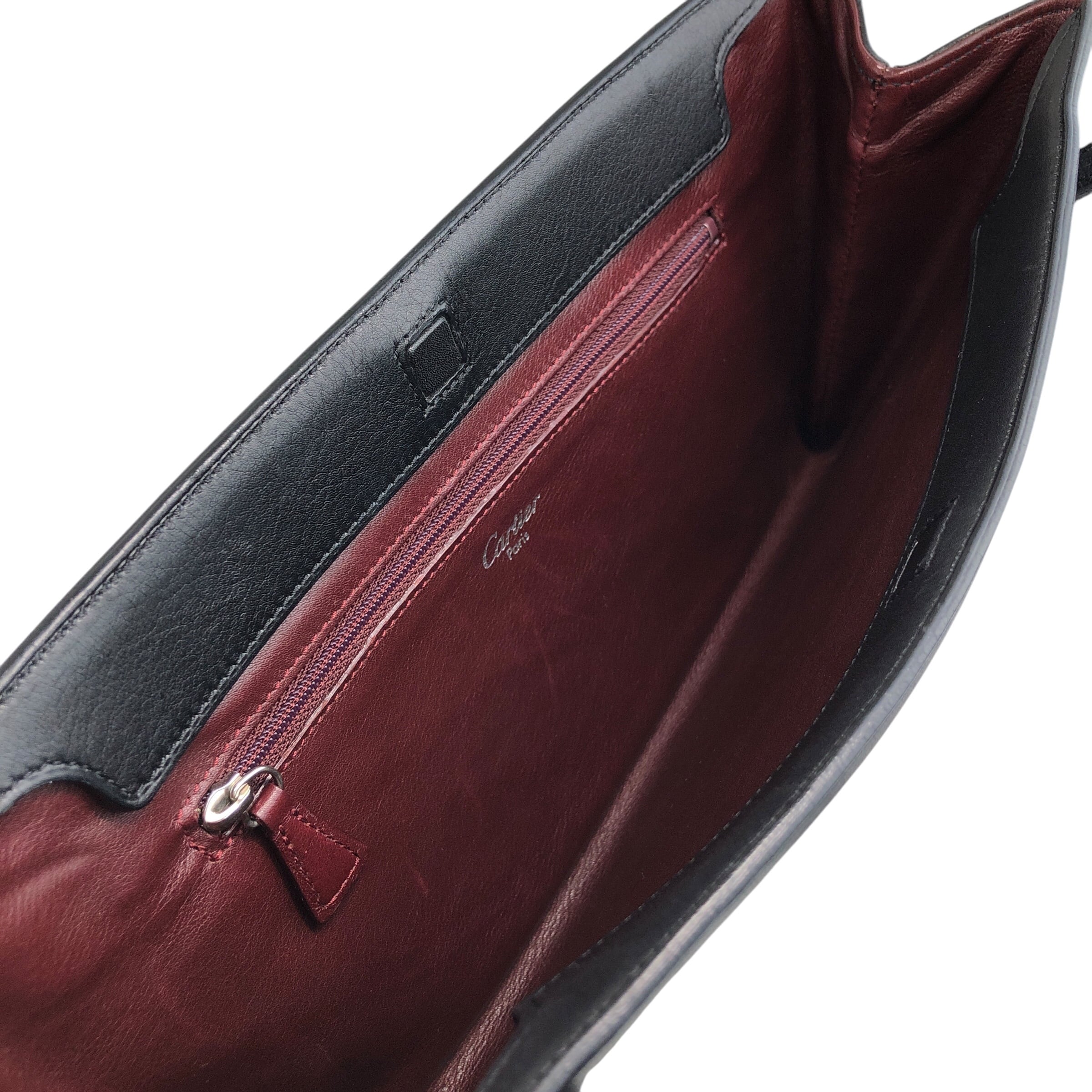Cartier カルティエ カボション ハンドバッグ ブラック レザー ミニ