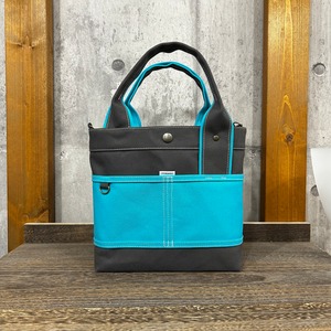 当店人気No.1.▽Bi Color Tote "M"【アスファルトグレー×スカイブルー】