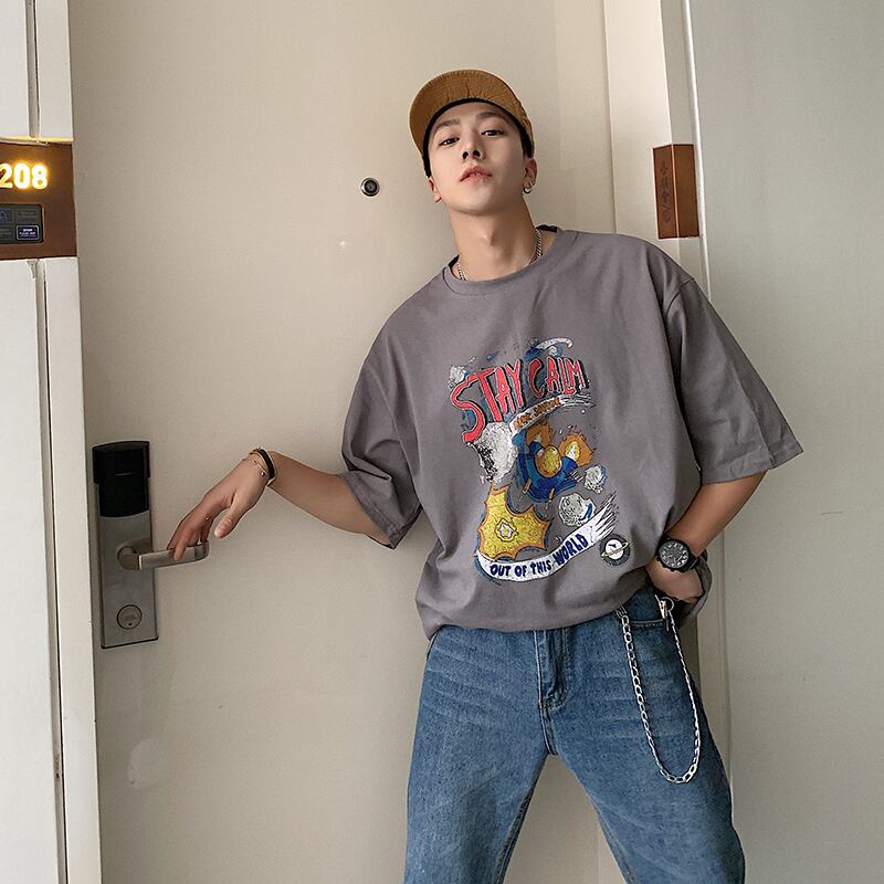 全3色 Tシャツ カットソー プリント カジュアル シンプル