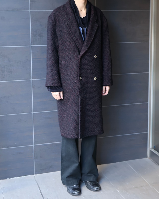 Wool double long coat
