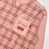 Karl Helmut カールヘルム チェック 長袖 Tシャツ L/ピンク系 メルローズ