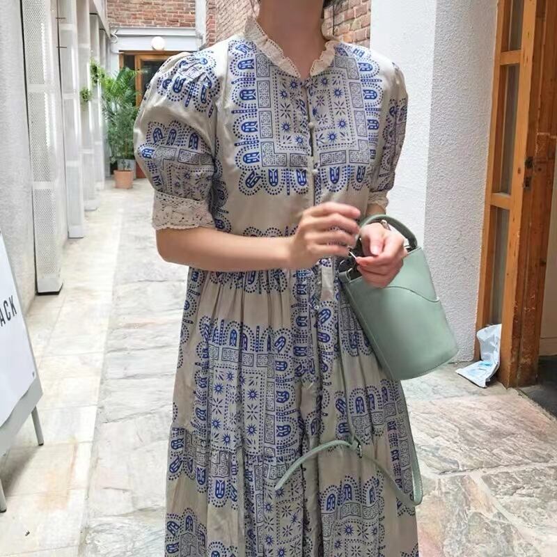 スタンドカラーワンピース　AJ22008-9906