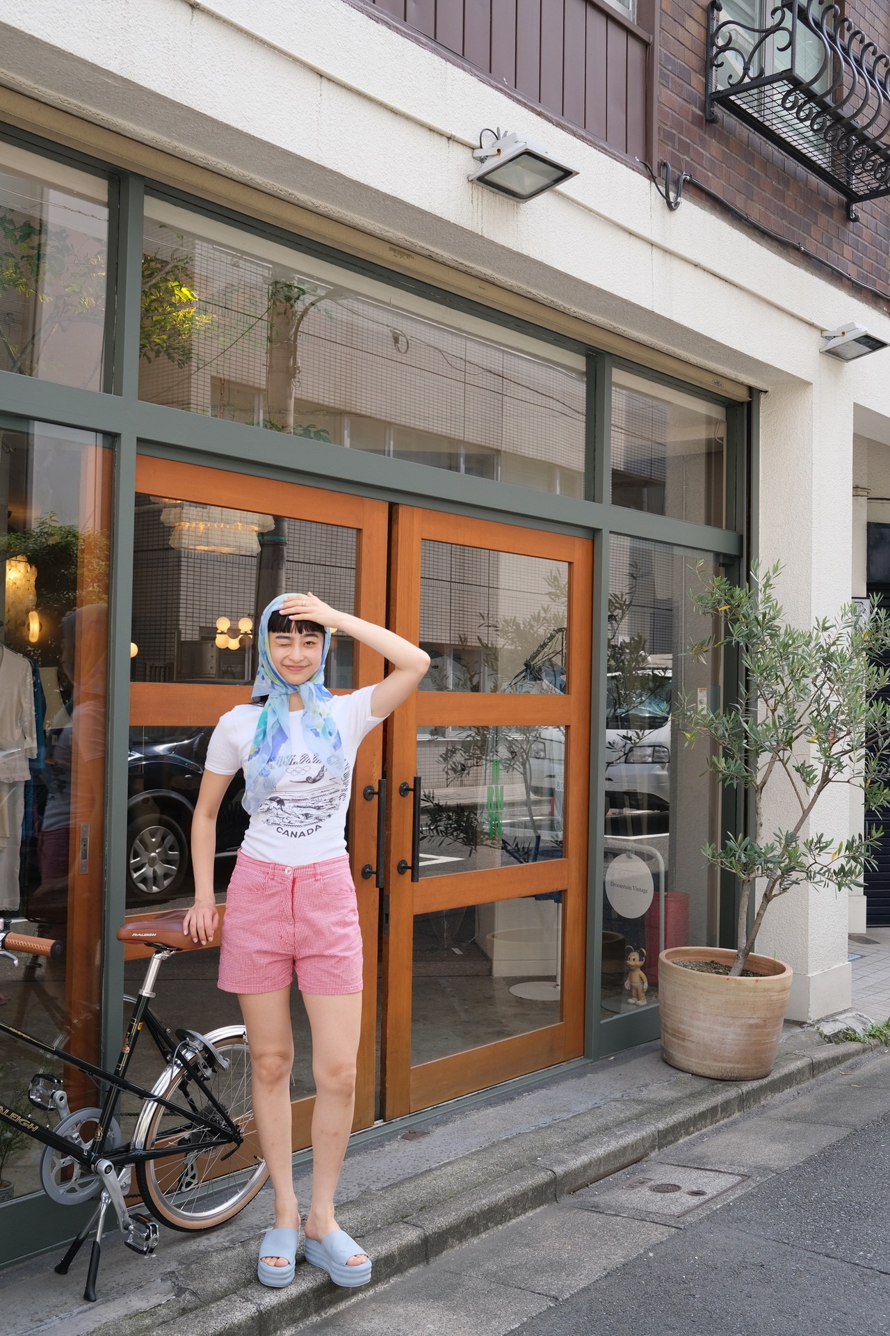 【送料無料】European gingham check short pants