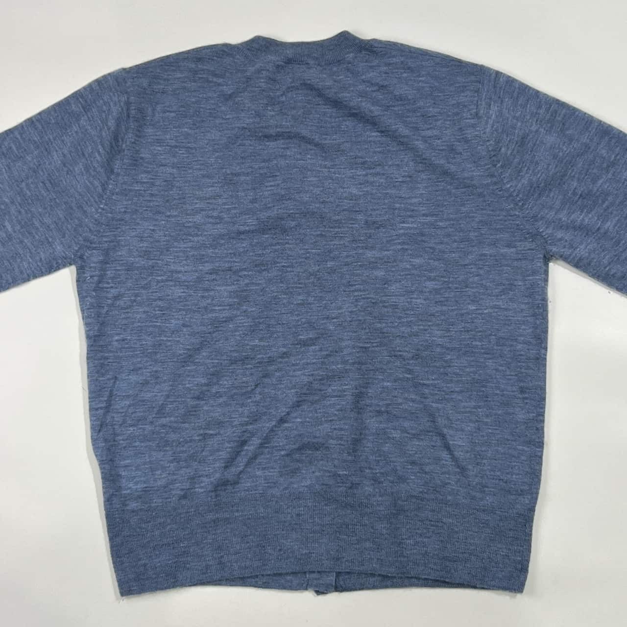 カシミヤ100% JOSEPH ジョセフ エルボーパッチ ニット カーディガン M/くすみブルー系 レディース