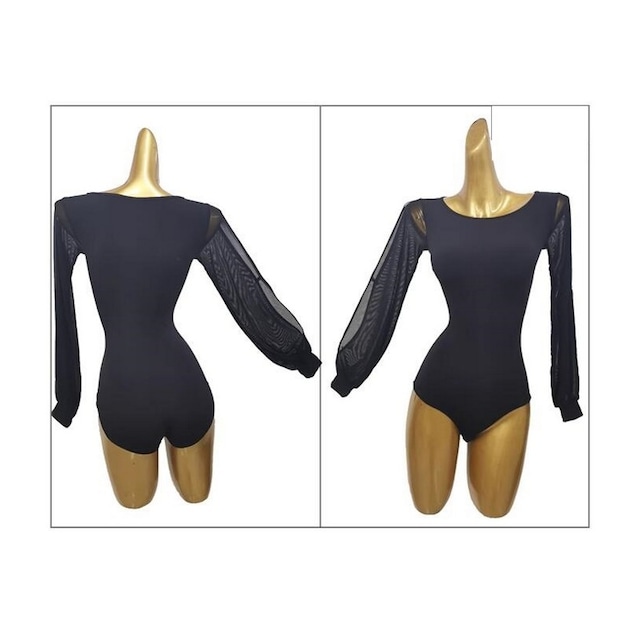 スリットスリーブ・シアーボディスーツ (レオタードタイプ)ds0963