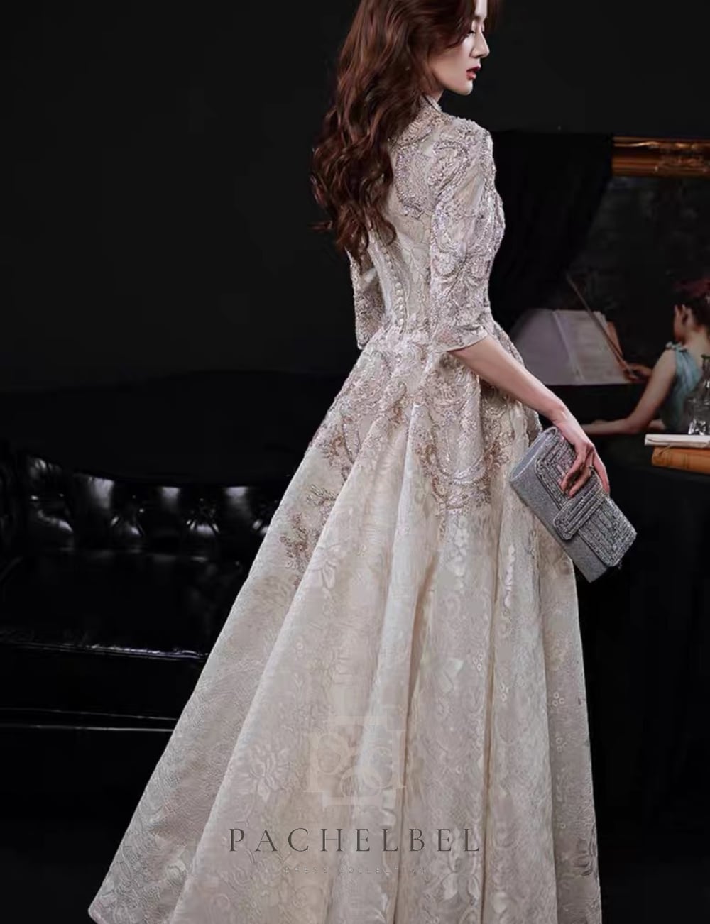 ☆Valentino☆セール!エンブロイダリー マイクロファイユドレス エンゲージホワイトエンブロイダリードレス | PACHELBEL