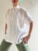 1980s Vintage "Calvin Klein" Linen Design Pullover Shirt